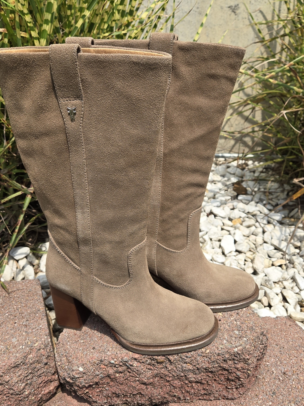 Frye Women's Alex Pull-On Mid-Calf Suede Boots, Dark Taupe, Size 6M